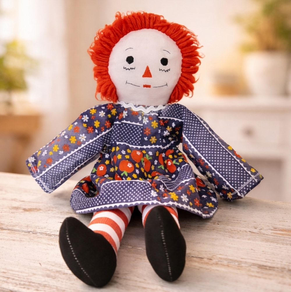 Raggedy Ann Doll 1960s. 15" Height. Vintage Rare